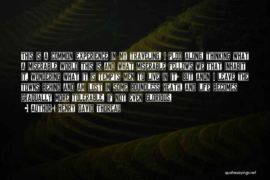 Henry David Thoreau Quotes: This Is A Common Experience In My Traveling. I Plod Along, Thinking What A Miserable World This Is And What
