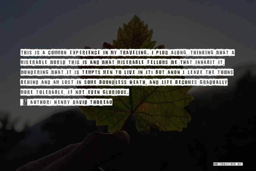 Henry David Thoreau Quotes: This Is A Common Experience In My Traveling. I Plod Along, Thinking What A Miserable World This Is And What