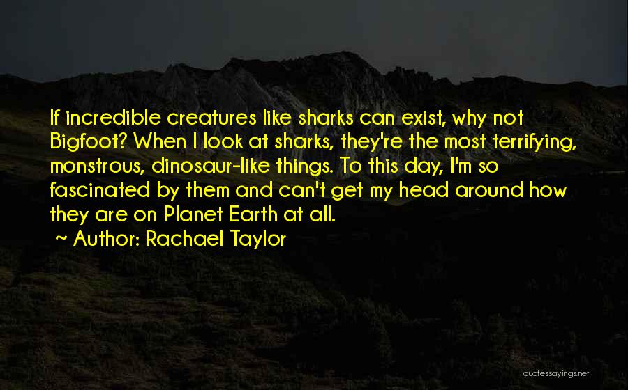 Rachael Taylor Quotes: If Incredible Creatures Like Sharks Can Exist, Why Not Bigfoot? When I Look At Sharks, They're The Most Terrifying, Monstrous,