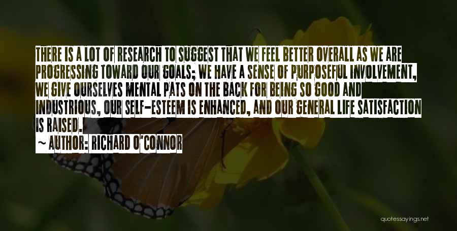 Richard O'Connor Quotes: There Is A Lot Of Research To Suggest That We Feel Better Overall As We Are Progressing Toward Our Goals;