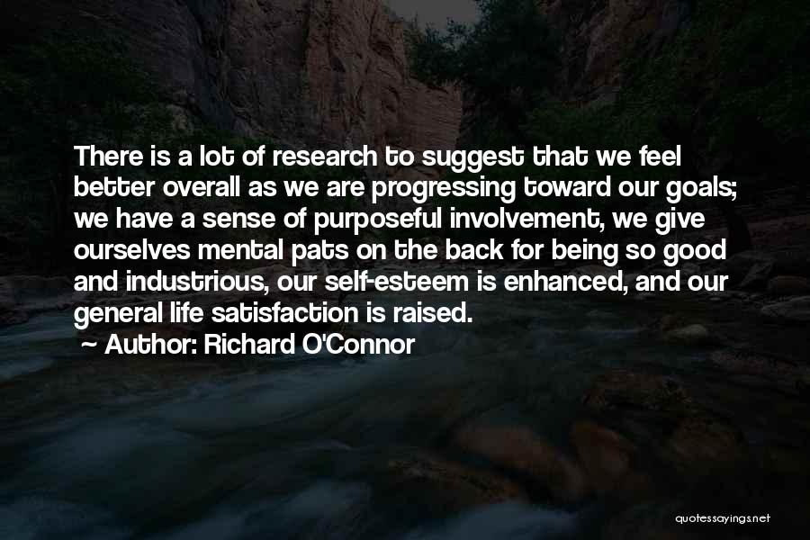 Richard O'Connor Quotes: There Is A Lot Of Research To Suggest That We Feel Better Overall As We Are Progressing Toward Our Goals;