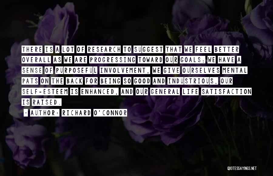 Richard O'Connor Quotes: There Is A Lot Of Research To Suggest That We Feel Better Overall As We Are Progressing Toward Our Goals;