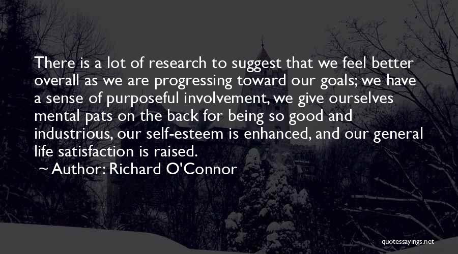 Richard O'Connor Quotes: There Is A Lot Of Research To Suggest That We Feel Better Overall As We Are Progressing Toward Our Goals;