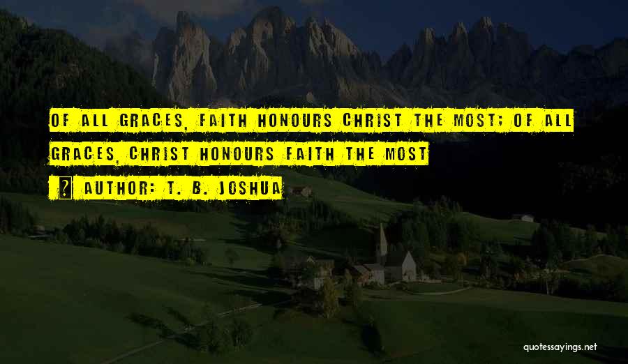 T. B. Joshua Quotes: Of All Graces, Faith Honours Christ The Most; Of All Graces, Christ Honours Faith The Most