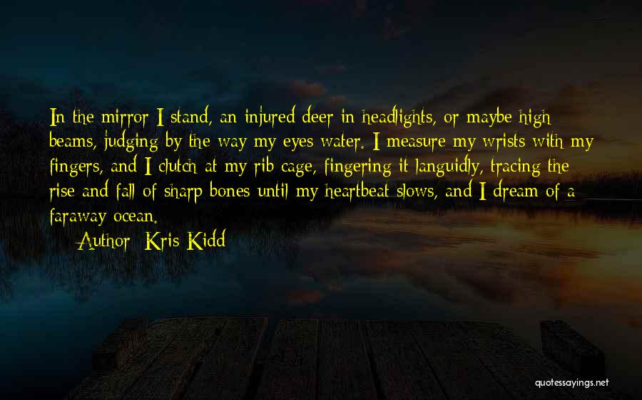 Kris Kidd Quotes: In The Mirror I Stand, An Injured Deer In Headlights, Or Maybe High Beams, Judging By The Way My Eyes