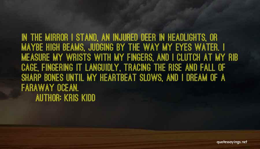 Kris Kidd Quotes: In The Mirror I Stand, An Injured Deer In Headlights, Or Maybe High Beams, Judging By The Way My Eyes
