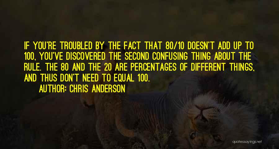 Chris Anderson Quotes: If You're Troubled By The Fact That 80/10 Doesn't Add Up To 100, You've Discovered The Second Confusing Thing About