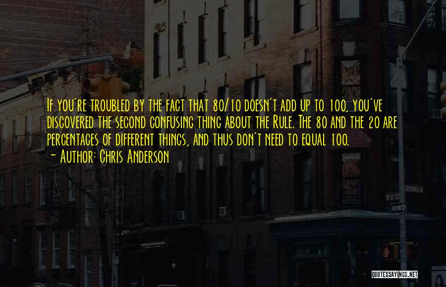 Chris Anderson Quotes: If You're Troubled By The Fact That 80/10 Doesn't Add Up To 100, You've Discovered The Second Confusing Thing About