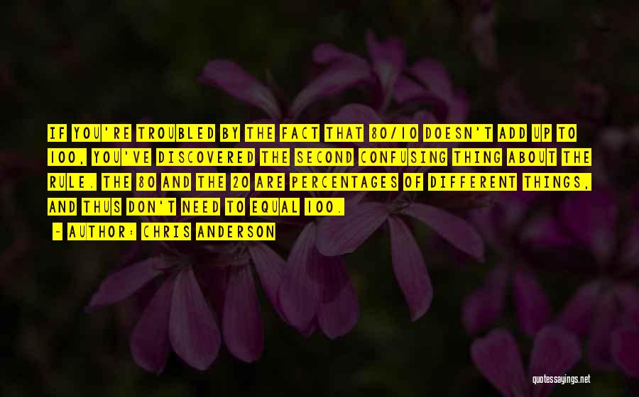 Chris Anderson Quotes: If You're Troubled By The Fact That 80/10 Doesn't Add Up To 100, You've Discovered The Second Confusing Thing About