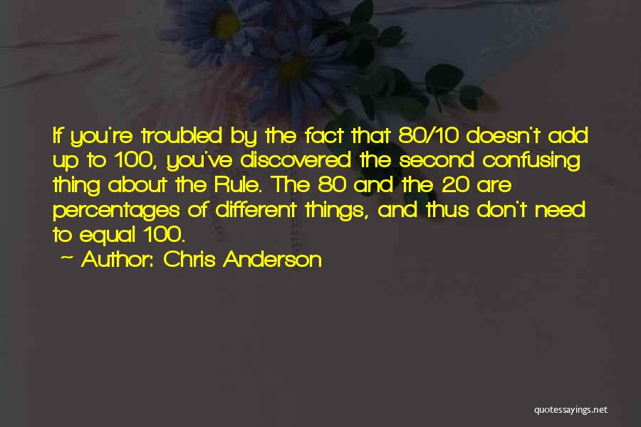 Chris Anderson Quotes: If You're Troubled By The Fact That 80/10 Doesn't Add Up To 100, You've Discovered The Second Confusing Thing About