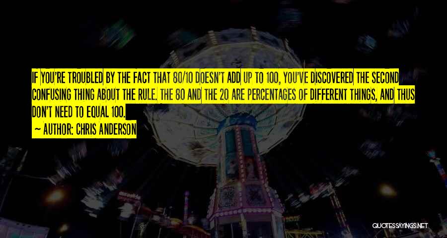 Chris Anderson Quotes: If You're Troubled By The Fact That 80/10 Doesn't Add Up To 100, You've Discovered The Second Confusing Thing About