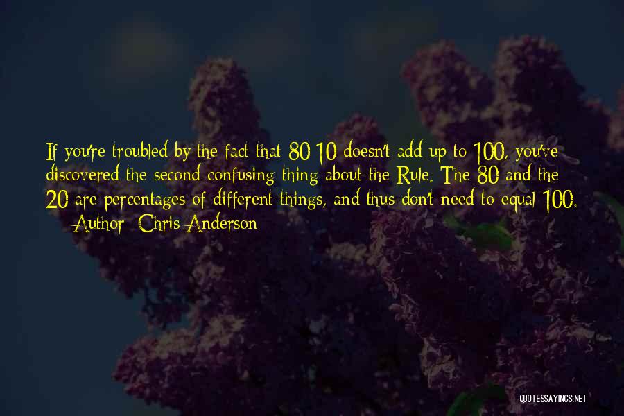 Chris Anderson Quotes: If You're Troubled By The Fact That 80/10 Doesn't Add Up To 100, You've Discovered The Second Confusing Thing About