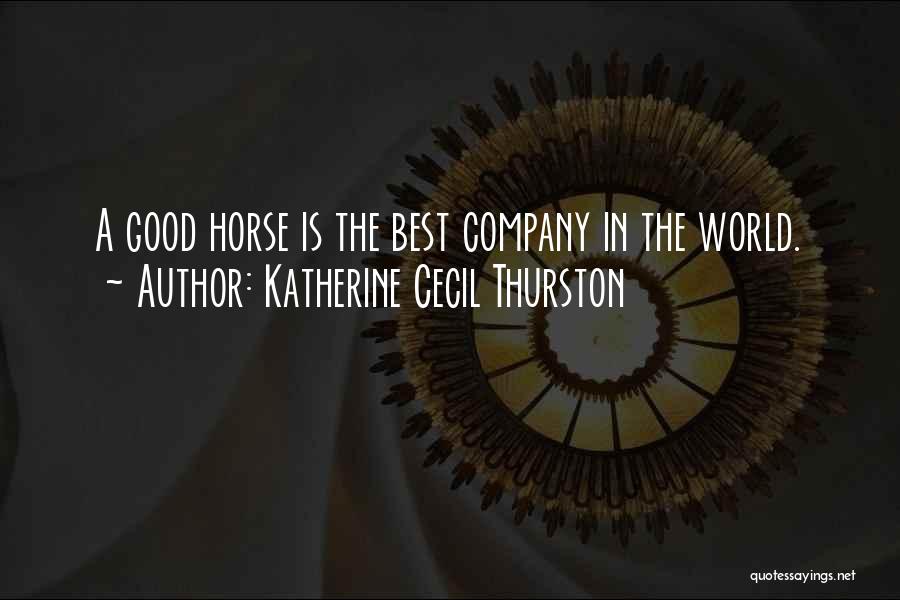 Katherine Cecil Thurston Quotes: A Good Horse Is The Best Company In The World.