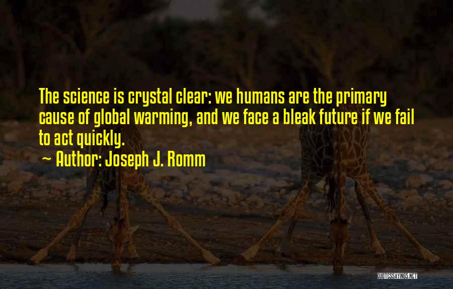 Joseph J. Romm Quotes: The Science Is Crystal Clear: We Humans Are The Primary Cause Of Global Warming, And We Face A Bleak Future