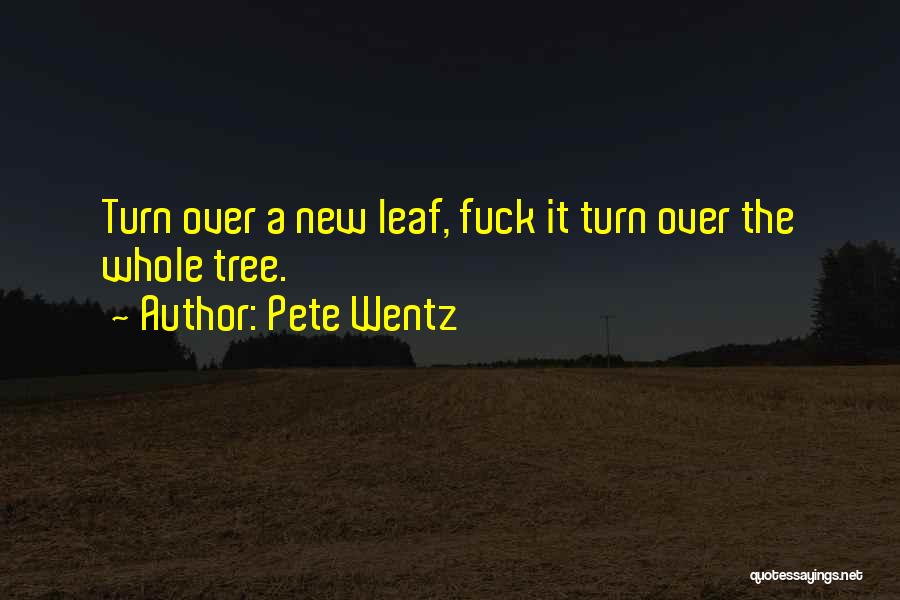 Pete Wentz Quotes: Turn Over A New Leaf, Fuck It Turn Over The Whole Tree.