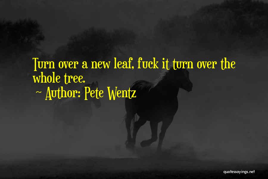 Pete Wentz Quotes: Turn Over A New Leaf, Fuck It Turn Over The Whole Tree.
