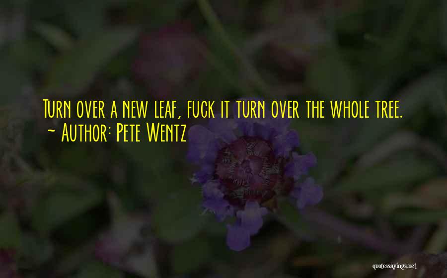 Pete Wentz Quotes: Turn Over A New Leaf, Fuck It Turn Over The Whole Tree.