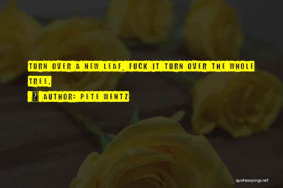 Pete Wentz Quotes: Turn Over A New Leaf, Fuck It Turn Over The Whole Tree.
