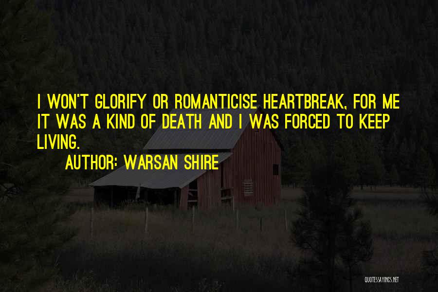 Warsan Shire Quotes: I Won't Glorify Or Romanticise Heartbreak, For Me It Was A Kind Of Death And I Was Forced To Keep