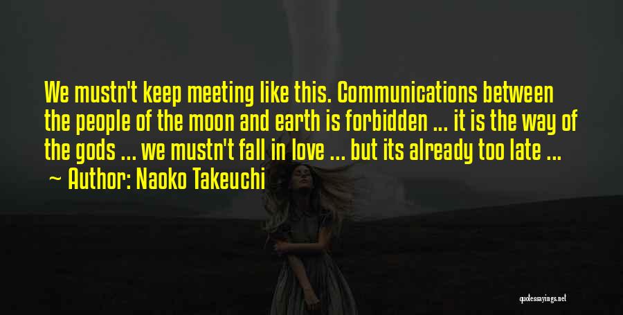 Naoko Takeuchi Quotes: We Mustn't Keep Meeting Like This. Communications Between The People Of The Moon And Earth Is Forbidden ... It Is