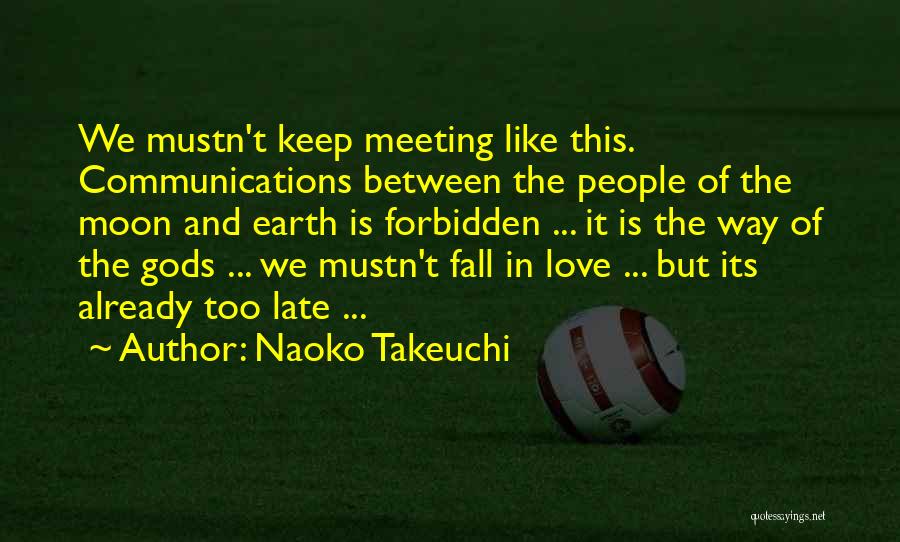Naoko Takeuchi Quotes: We Mustn't Keep Meeting Like This. Communications Between The People Of The Moon And Earth Is Forbidden ... It Is