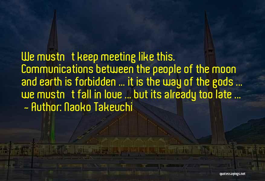 Naoko Takeuchi Quotes: We Mustn't Keep Meeting Like This. Communications Between The People Of The Moon And Earth Is Forbidden ... It Is