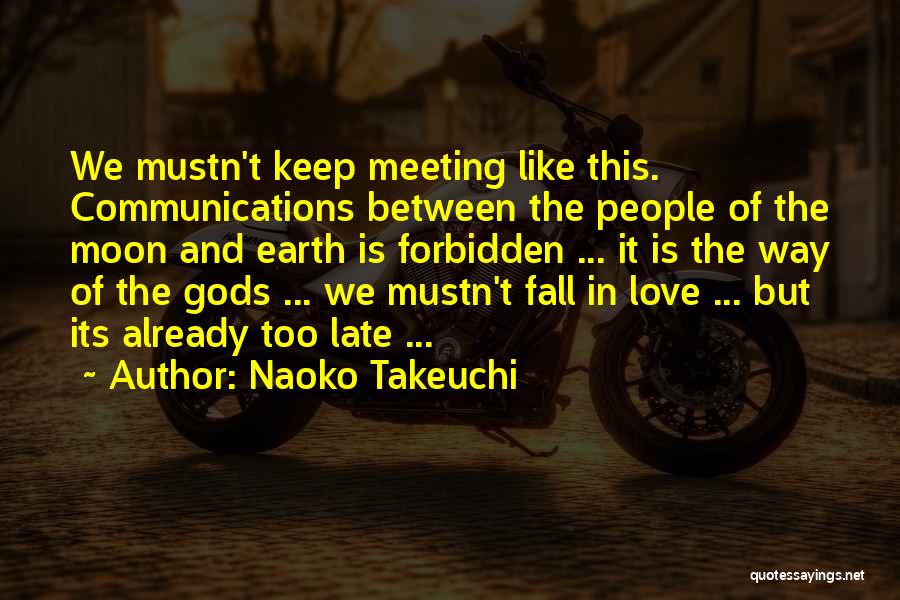Naoko Takeuchi Quotes: We Mustn't Keep Meeting Like This. Communications Between The People Of The Moon And Earth Is Forbidden ... It Is