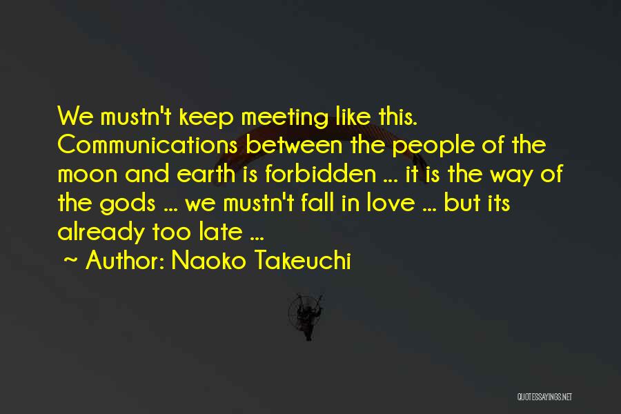 Naoko Takeuchi Quotes: We Mustn't Keep Meeting Like This. Communications Between The People Of The Moon And Earth Is Forbidden ... It Is