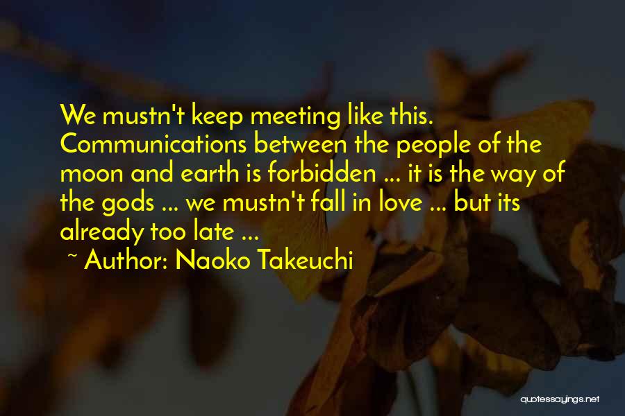 Naoko Takeuchi Quotes: We Mustn't Keep Meeting Like This. Communications Between The People Of The Moon And Earth Is Forbidden ... It Is