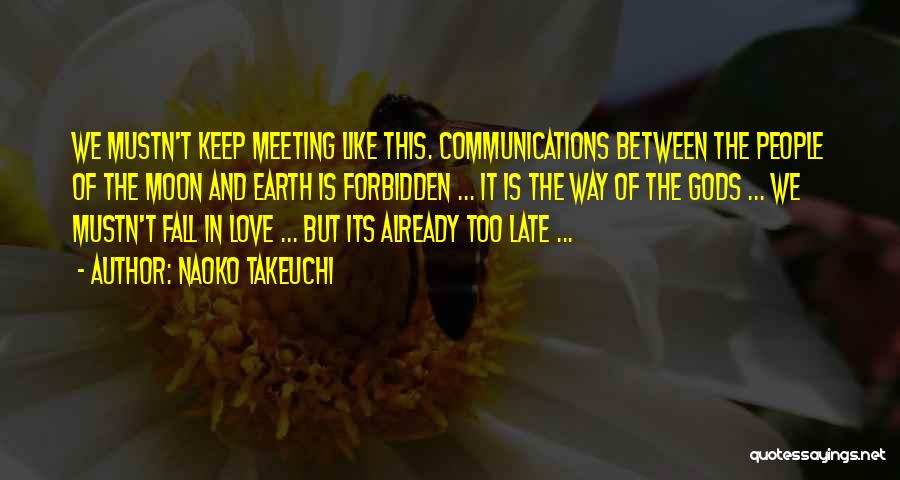 Naoko Takeuchi Quotes: We Mustn't Keep Meeting Like This. Communications Between The People Of The Moon And Earth Is Forbidden ... It Is