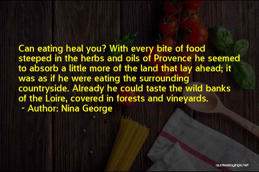 Nina George Quotes: Can Eating Heal You? With Every Bite Of Food Steeped In The Herbs And Oils Of Provence He Seemed To