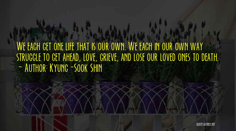 Kyung-Sook Shin Quotes: We Each Get One Life That Is Our Own. We Each In Our Own Way Struggle To Get Ahead, Love,