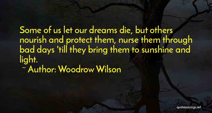 Woodrow Wilson Quotes: Some Of Us Let Our Dreams Die, But Others Nourish And Protect Them, Nurse Them Through Bad Days 'till They