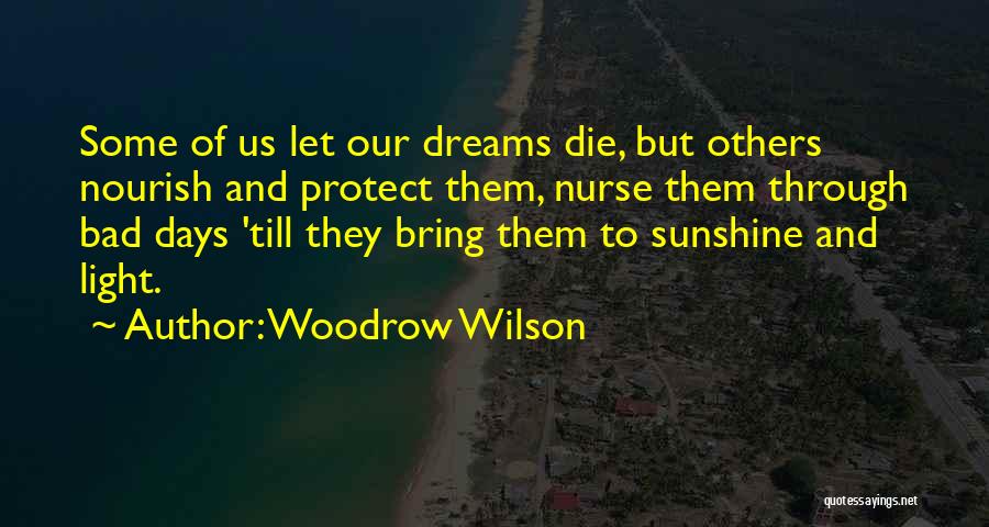 Woodrow Wilson Quotes: Some Of Us Let Our Dreams Die, But Others Nourish And Protect Them, Nurse Them Through Bad Days 'till They