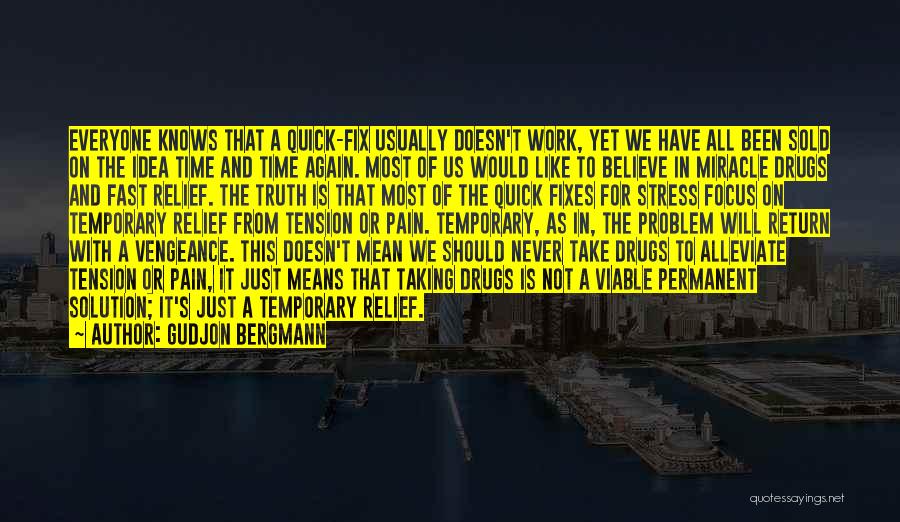 Gudjon Bergmann Quotes: Everyone Knows That A Quick-fix Usually Doesn't Work, Yet We Have All Been Sold On The Idea Time And Time