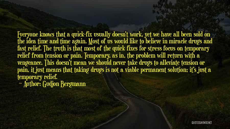 Gudjon Bergmann Quotes: Everyone Knows That A Quick-fix Usually Doesn't Work, Yet We Have All Been Sold On The Idea Time And Time