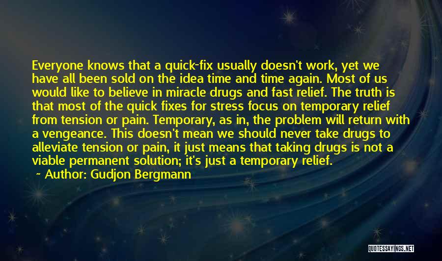 Gudjon Bergmann Quotes: Everyone Knows That A Quick-fix Usually Doesn't Work, Yet We Have All Been Sold On The Idea Time And Time