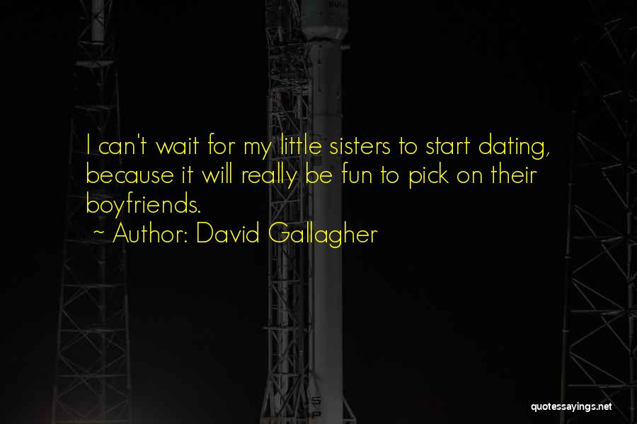 David Gallagher Quotes: I Can't Wait For My Little Sisters To Start Dating, Because It Will Really Be Fun To Pick On Their