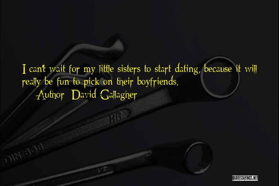 David Gallagher Quotes: I Can't Wait For My Little Sisters To Start Dating, Because It Will Really Be Fun To Pick On Their