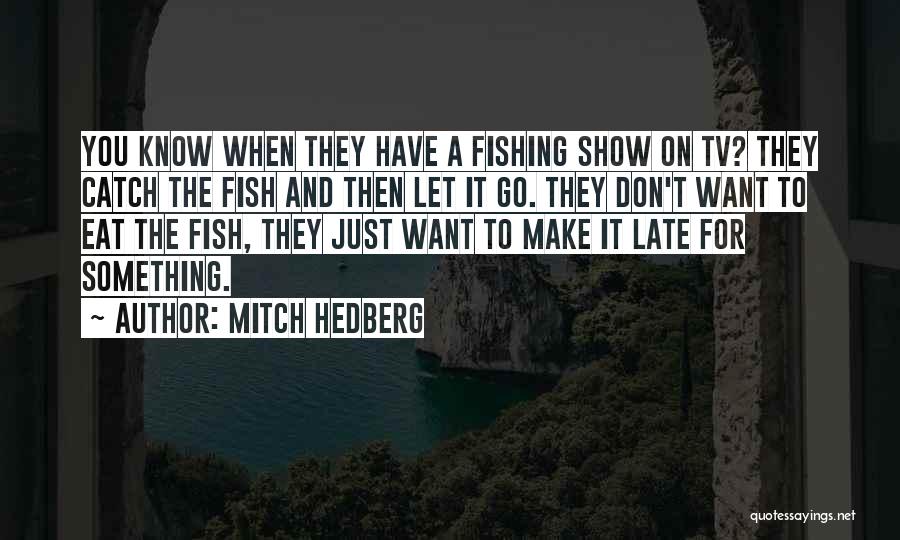 Mitch Hedberg Quotes: You Know When They Have A Fishing Show On Tv? They Catch The Fish And Then Let It Go. They