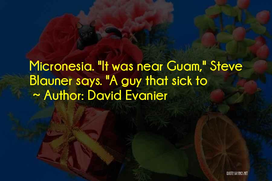 David Evanier Quotes: Micronesia. It Was Near Guam, Steve Blauner Says. A Guy That Sick To