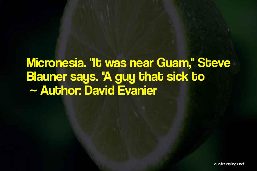David Evanier Quotes: Micronesia. It Was Near Guam, Steve Blauner Says. A Guy That Sick To