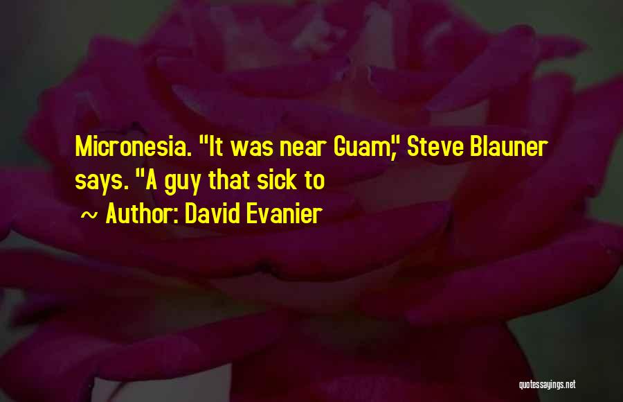 David Evanier Quotes: Micronesia. It Was Near Guam, Steve Blauner Says. A Guy That Sick To
