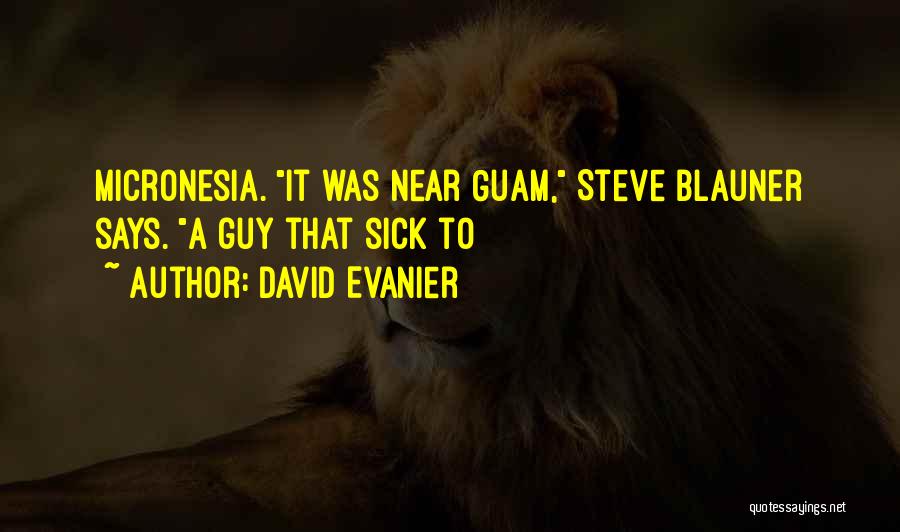 David Evanier Quotes: Micronesia. It Was Near Guam, Steve Blauner Says. A Guy That Sick To