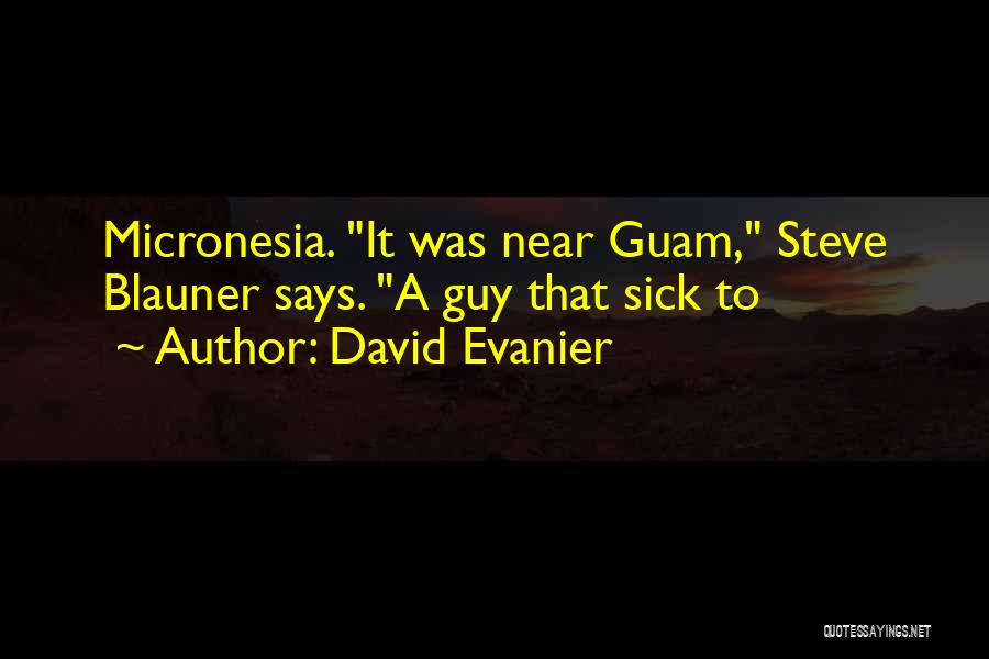 David Evanier Quotes: Micronesia. It Was Near Guam, Steve Blauner Says. A Guy That Sick To