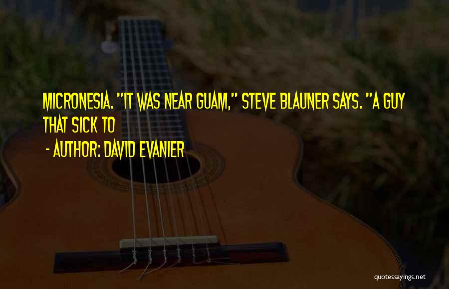 David Evanier Quotes: Micronesia. It Was Near Guam, Steve Blauner Says. A Guy That Sick To