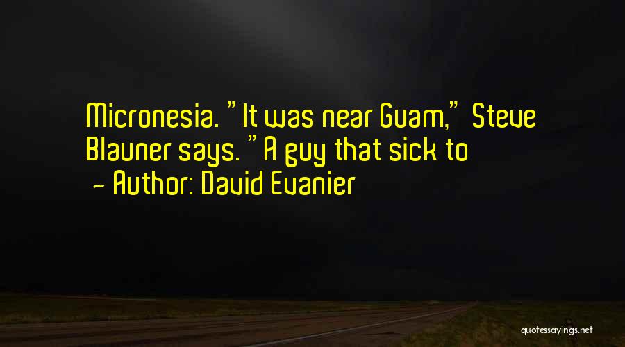David Evanier Quotes: Micronesia. It Was Near Guam, Steve Blauner Says. A Guy That Sick To