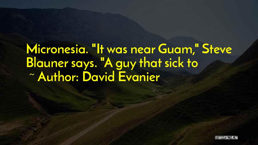 David Evanier Quotes: Micronesia. It Was Near Guam, Steve Blauner Says. A Guy That Sick To