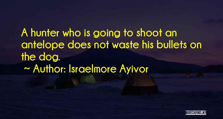 Israelmore Ayivor Quotes: A Hunter Who Is Going To Shoot An Antelope Does Not Waste His Bullets On The Dog.