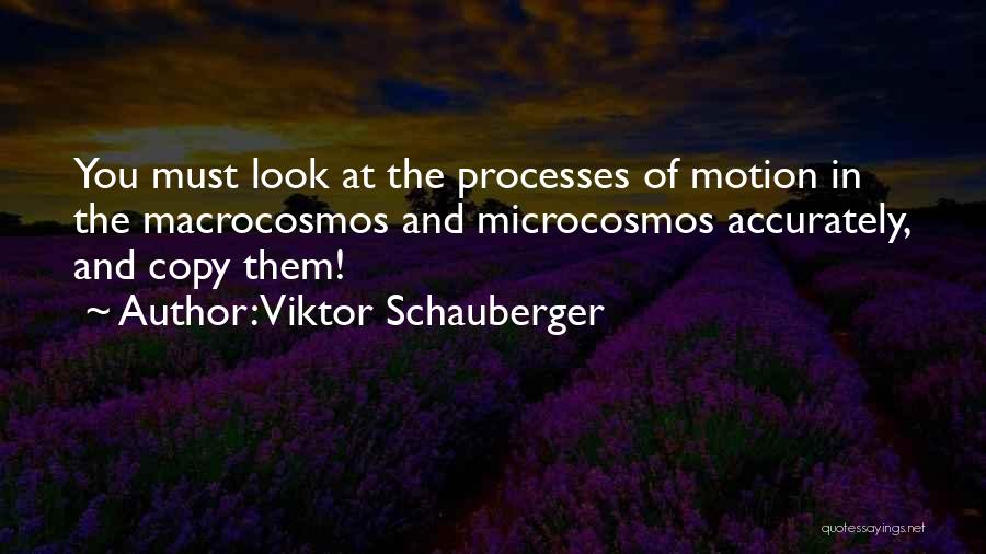 Viktor Schauberger Quotes: You Must Look At The Processes Of Motion In The Macrocosmos And Microcosmos Accurately, And Copy Them!